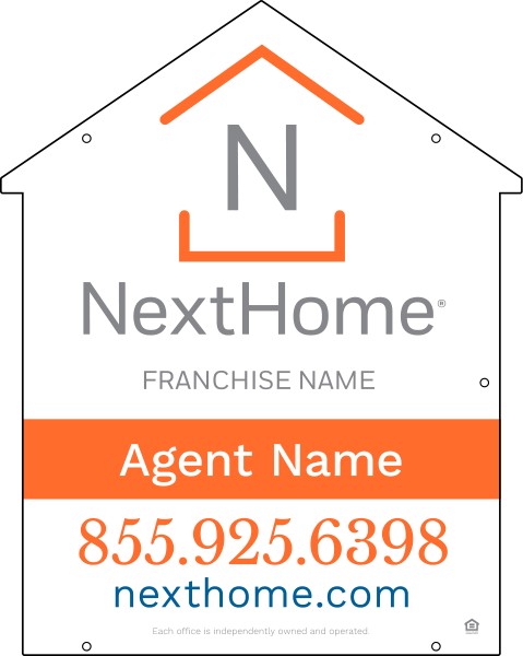 Reflective House Shape Hanging Sign Panel DF, 30h x 24w, 3mm Aluminum Composite