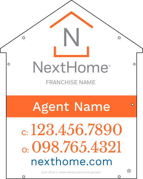 Reflective Universal House Shape Sign Panel DF, 30h x 24w, 3mm Aluminum Composite