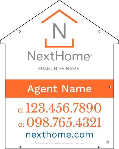 House Shape Hanging Sign Panel DF, 30h x 24w, 3mm Aluminum Composite