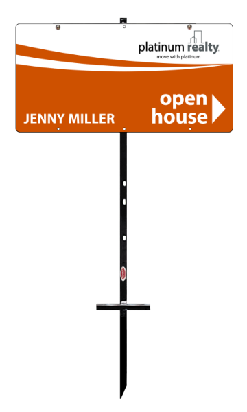 Angle Iron and Sign Panel Unit, Open House, 12h x 24w