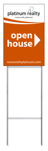 Wire Stake and Open House Sign Panel, Corrugated 4mm. 18h x 12w