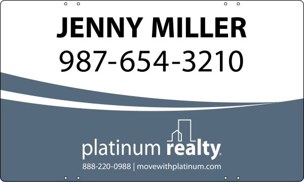 Agent Sign Panel, 18h x 30w, Steel