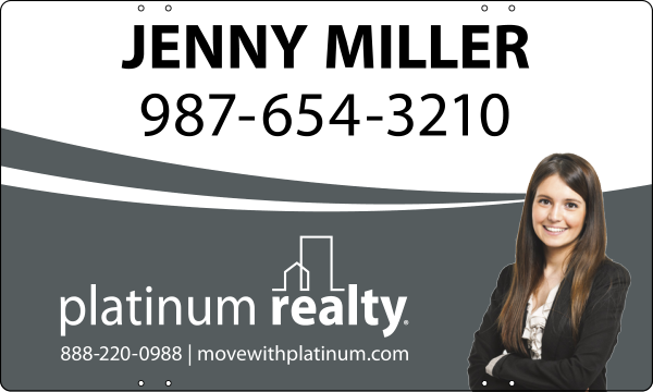 Reflective Agent Cutout Photo Sign Panel, 18h x 30w, Steel