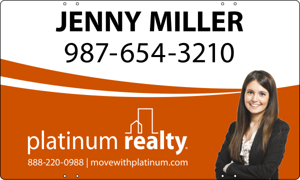 Agent Cutout Photo Sign Panel, 18h x 30w, Steel