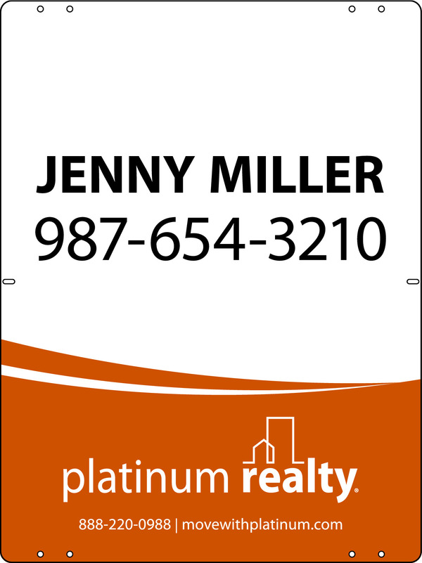 Reflective Agent Sign Panel, 24h x 18w, Steel