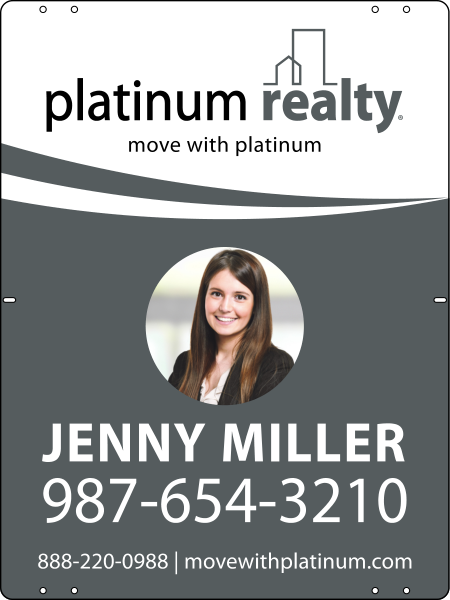 Agent Photo Sign Panel, 24h x 18w, Steel