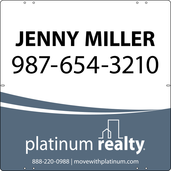 Reflective Agent Sign Panel, 24h x 24w, Steel