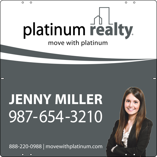 Reflective Agent Cutout Photo Sign Panel, 24h x 24w, Steel