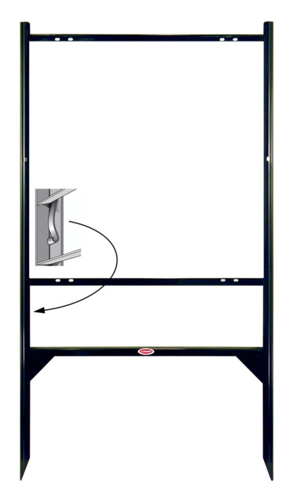 Real Estate Angle Iron Sign Frame with One Rider Insert, 24h x 24w - Black