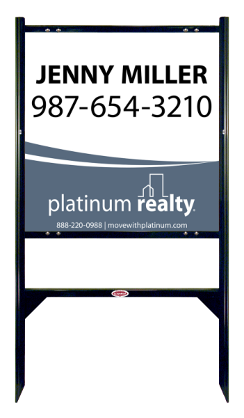 Angle Iron Frame with One Rider Insert and Sign Panel Unit, 24h x 24w