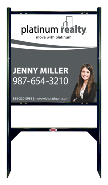 Angle Iron Frame with One Rider Insert and Sign Panel Unit, 24h x 24w