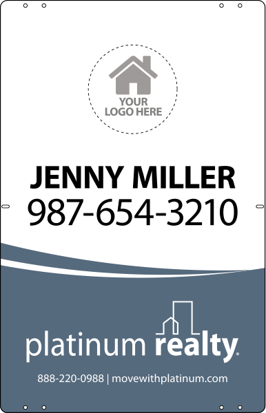 Reflective Team Logo Sign Panel, 28h x 18w, Steel