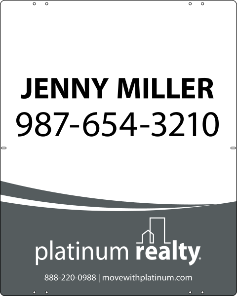 Reflective Agent Sign Panel, 30h x 24w, Steel