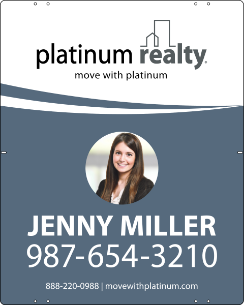 Reflective Agent Photo Sign Panel, 30h x 24w, Steel