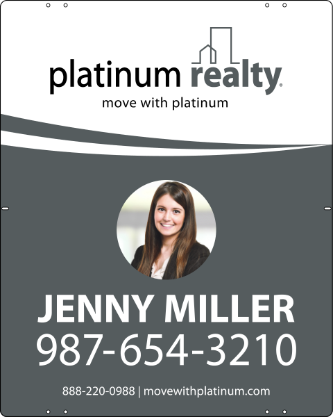 Agent Photo Sign Panel, 30h x 24w, Steel