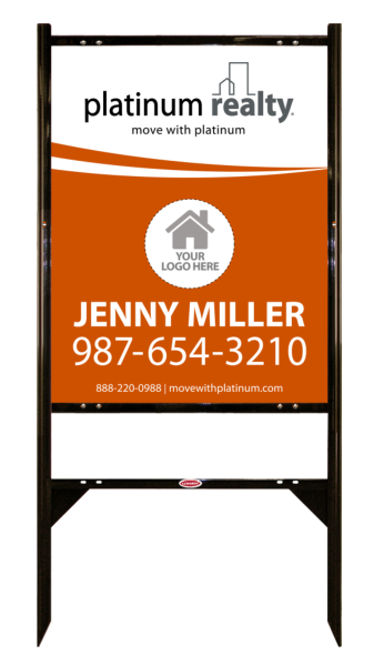 Angle Iron Frame with One Rider Insert and Sign Panel Unit, 30h x 24w