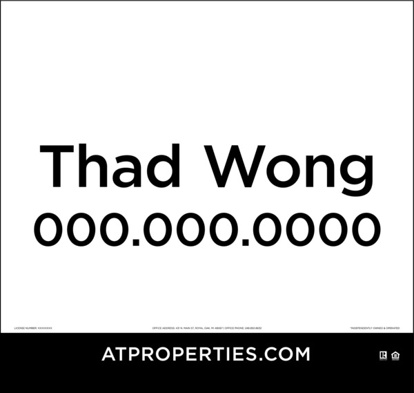 Agent Sign Panel No Holes, 27.5h x 29w, PVC - 2 Post & Fence Frame Setup Sold Separately