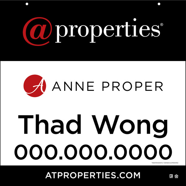 Window Hanging Agent w Logo Sign Panel, 24h x 24w, 4MM Corrugated Plastic