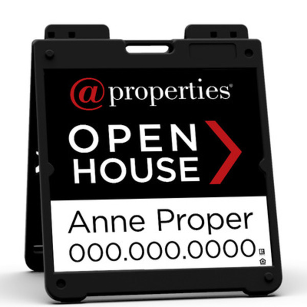 Heavy Duty Plastic A-Frame and  Agent Open House Sign Panel Unit, 20h x 20w, Aluminum Composite