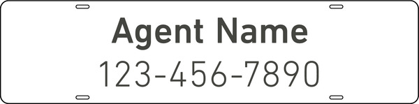 Agent Name Sign Rider, 6h x 24w, Steel