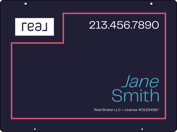 Hanging Agent Name Sign Panel, 18h x 24w, 3mm Aluminum Composite