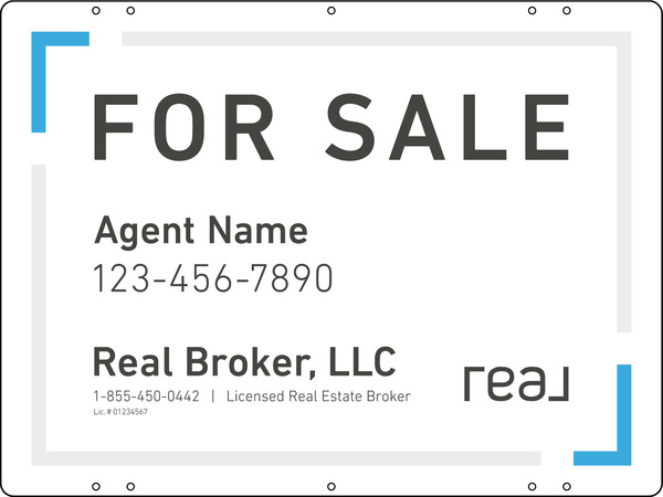 Agent Name Sign Panel, 18h x 24w, Steel