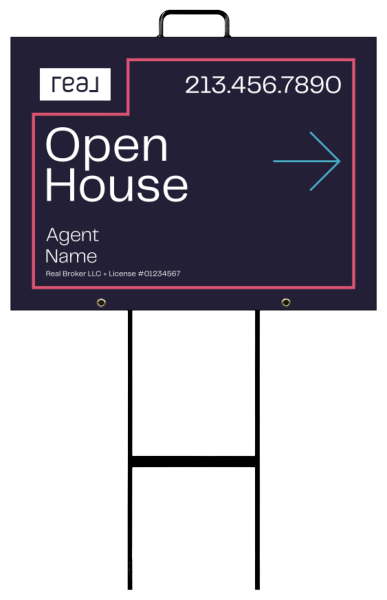 Grab and Go Agent Name Open House Sign Panel Unit, 18h x 24w, 4mm Corrugated