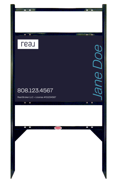 Angle Iron Frame with Two Rider Inserts and Agent Name Sign Panel Unit, 18h x 24w