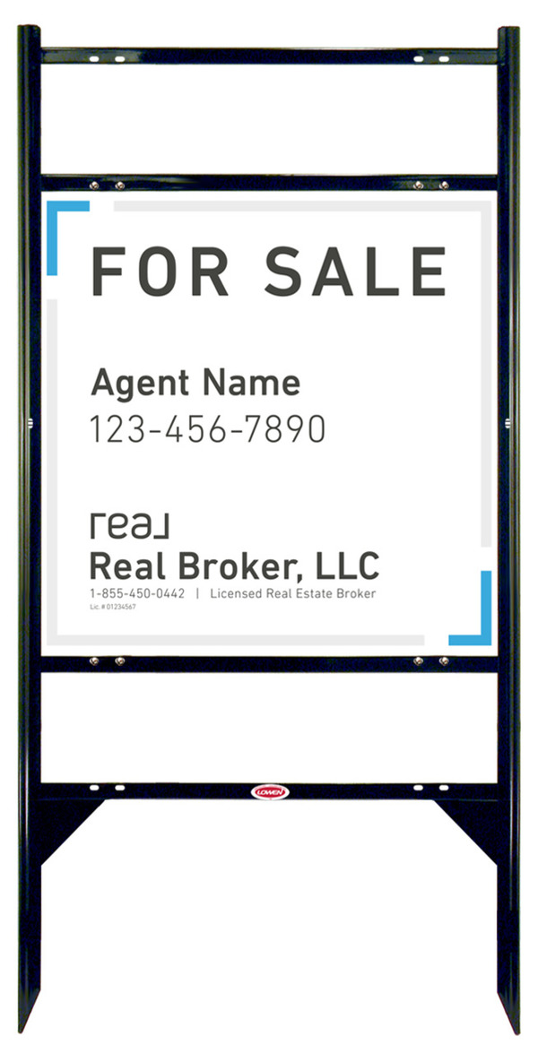 Angle Iron Frame with Two Rider Inserts and Agent Name Sign Panel Unit, 24h x 24w