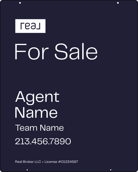Hanging For Sale Agent Name Sign Panel, 30h x 24w, Steel