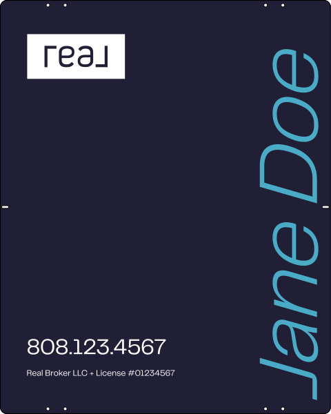 Agent Name Sign Panel, DF, 30h x 24w, 3mm Aluminum Composite