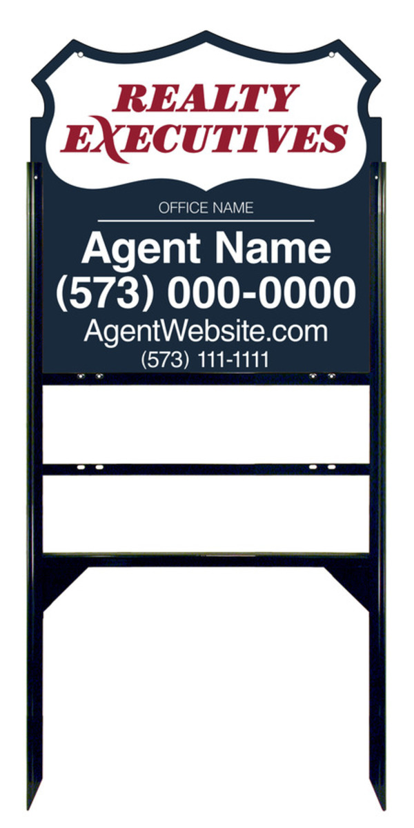 Angle Iron H-Frame w 2 Rider Inserts and Sign Panel Unit, 24h x 24w, 3mm Aluminum Composite