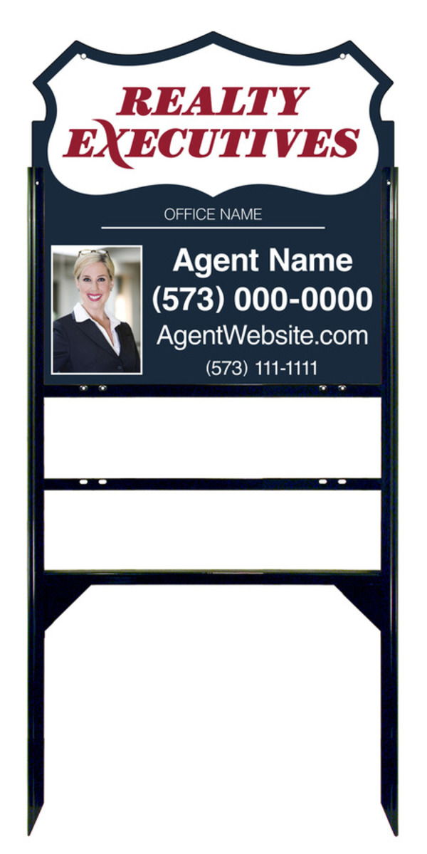 Angle Iron H-Frame w 2 Rider Inserts and Photo Sign Panel Unit, 24h x 24w, 3mm Aluminum Composite