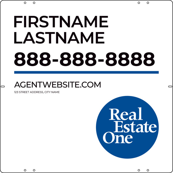Agent Name Sign Panel, 24h x 24w, .040 Aluminum