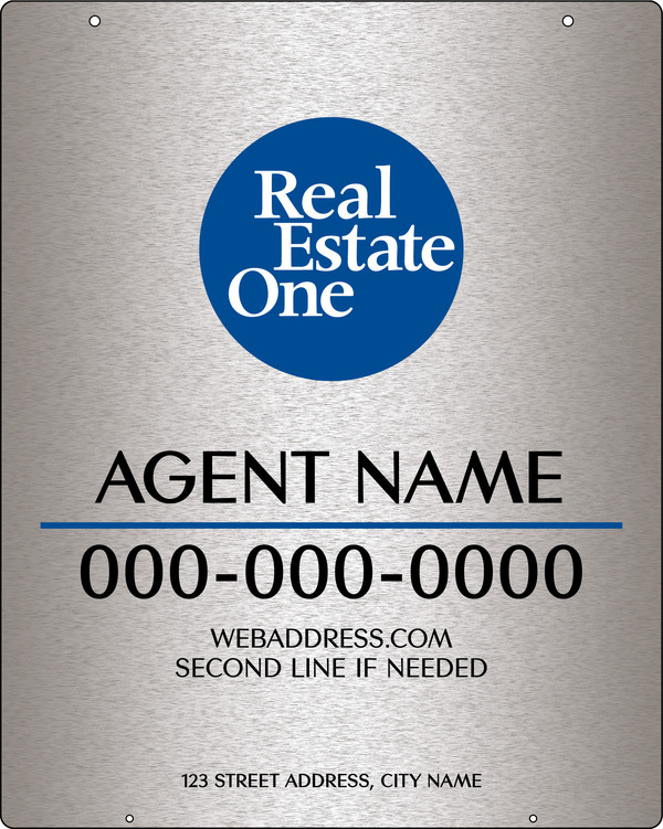 Agent Name Hanging Sign Panel, 30h x 24w, 3MM Aluminum Composite