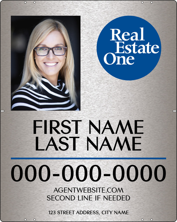 Agent Photo Sign Panel, 30h x 24w, 3MM Brushed Aluminum Composite