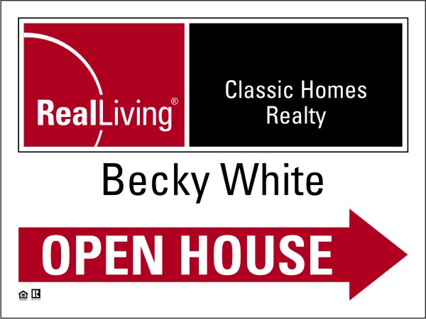 enhanced logo agent open house sign panel, 4mm corrugated plastic 18h x 24w
