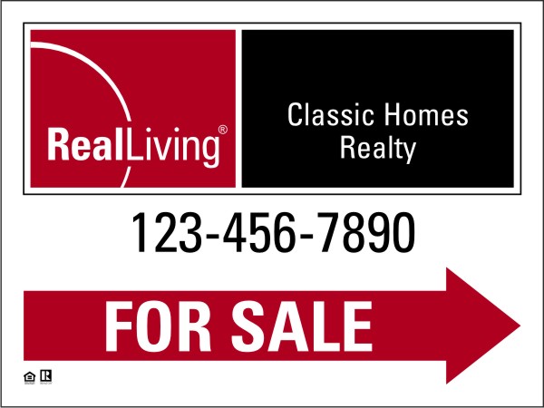 enhanced logo for sale sign panel, 4mm corrugated plastic 18h x 24w