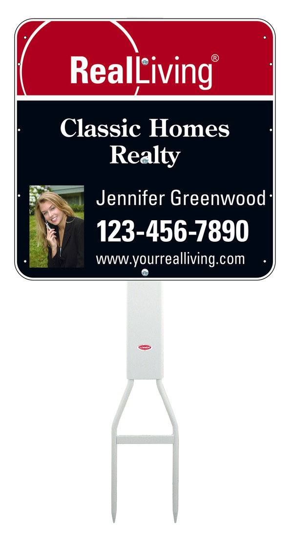 Footbar stake and enhanced logo photo sign panel unit, .050 polyethylene 24h x 24w