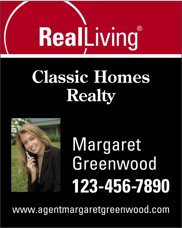 enhanced logo hanging agent photo sign panel, 24 GA steel 30h x 24w