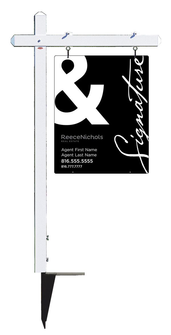 Sign Post and Reflective Agent Sign Panel Unit, 30h x 24w, Steel