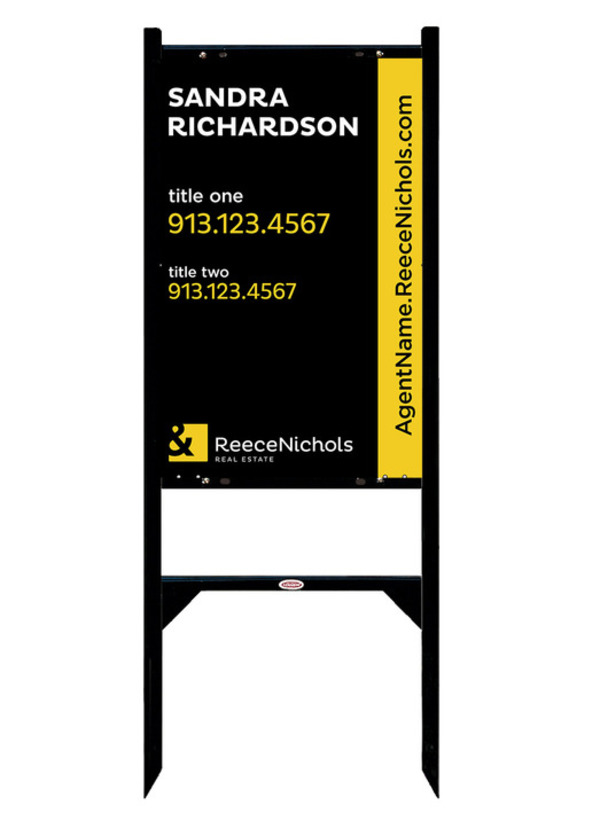 Angle Iron Frame with One Rider Insert and Sign Panel Unit, 28h x 18w