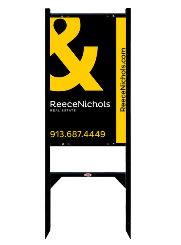 Angle Iron Frame with One Rider Insert and Sign Panel Unit, 28h x 18w