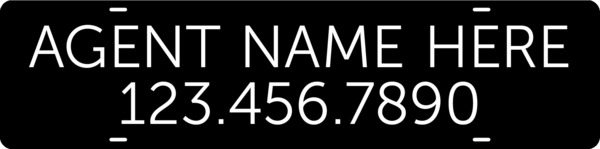 Agent Name Sign Rider, 6h x 24w, Steel