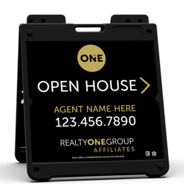 Heavy Duty Plastic A-Frame and Agent Open House Sign Panel Unit, 20h x 20w, 3MM Aluminum Composite