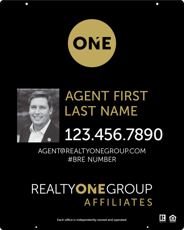 Agent Photo Hanging Sign Panel, 30h x 24w, Steel