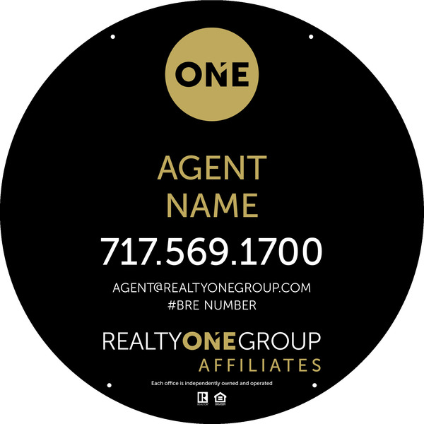 Agent Circle Hanging Sign Panel, 30h x 30w, 3MM Aluminum Composite