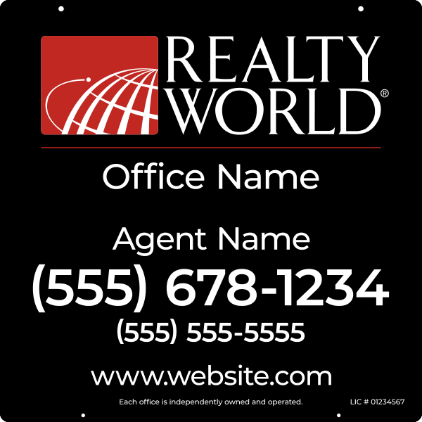 Agent Name Hanging Sign Panel, 24h x 24w, Steel