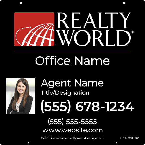 Agent Photo Hanging Sign Panel, 24h x 24w, Steel