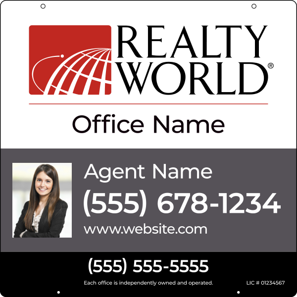 Agent Photo Hanging Sign Panel, 24h x 24w, Steel